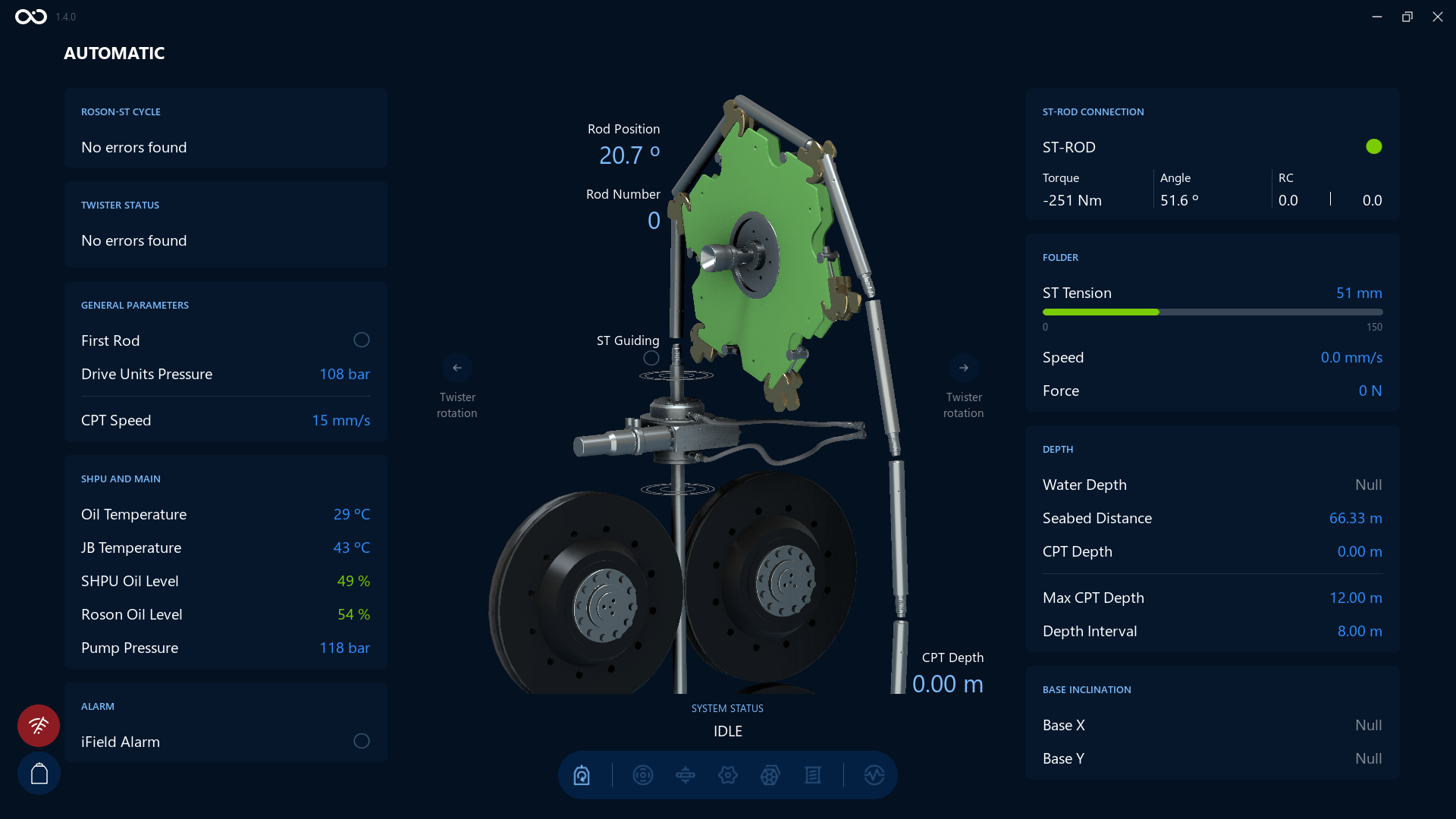 Reset value for CPT Depth  on a Visualization screen