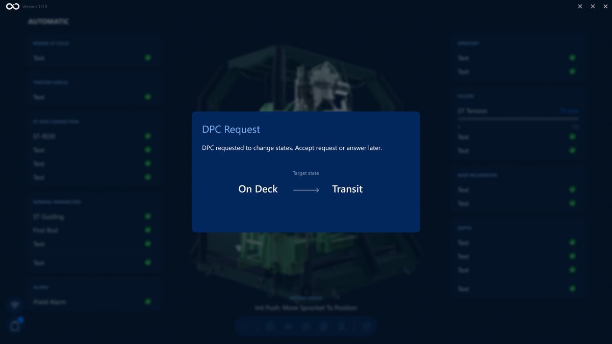 Request modal on a visualization screen