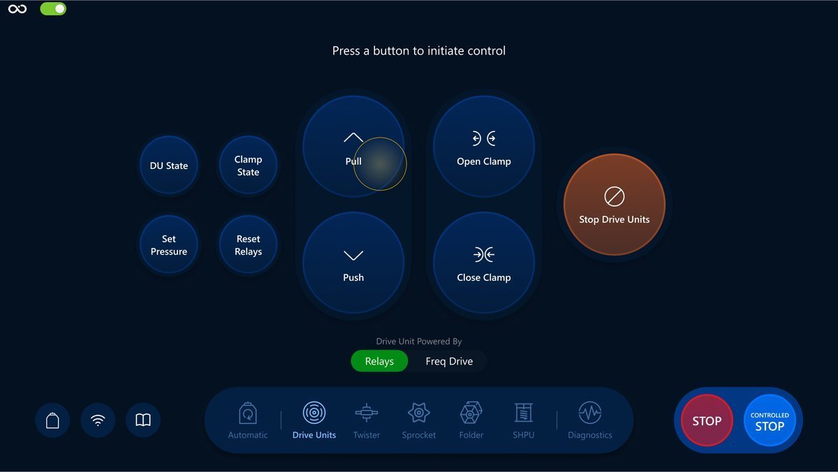 Pull button pressed