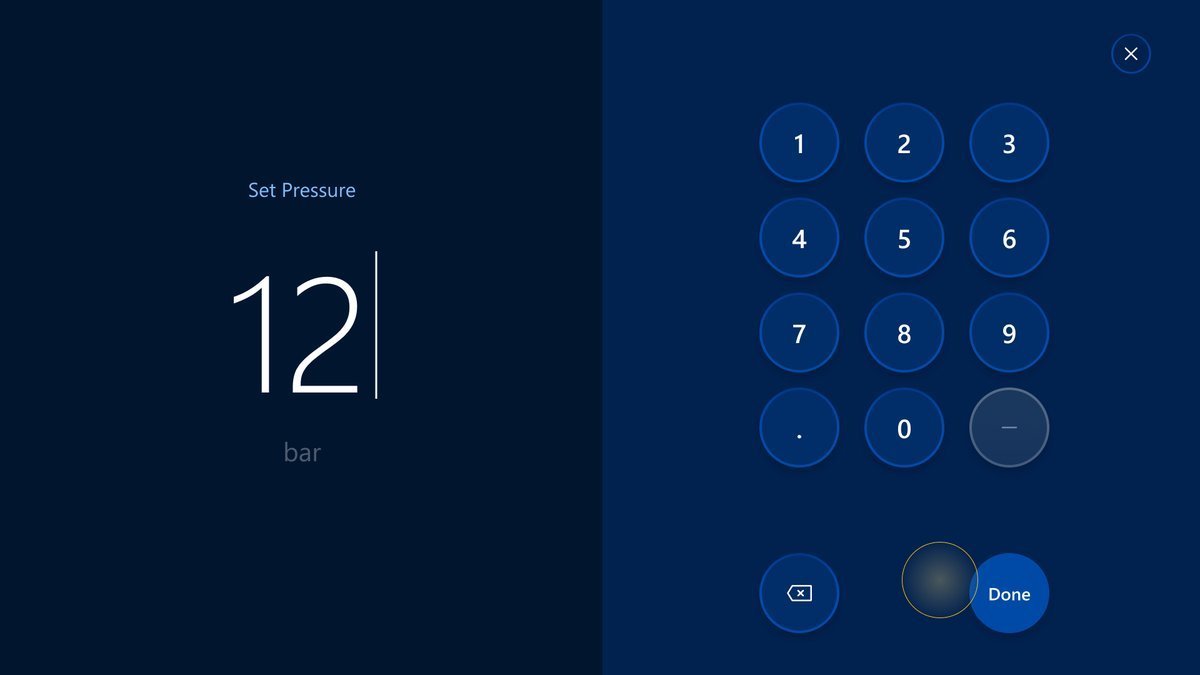 Set Pressure modal