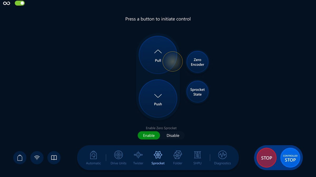 Pull button pressed