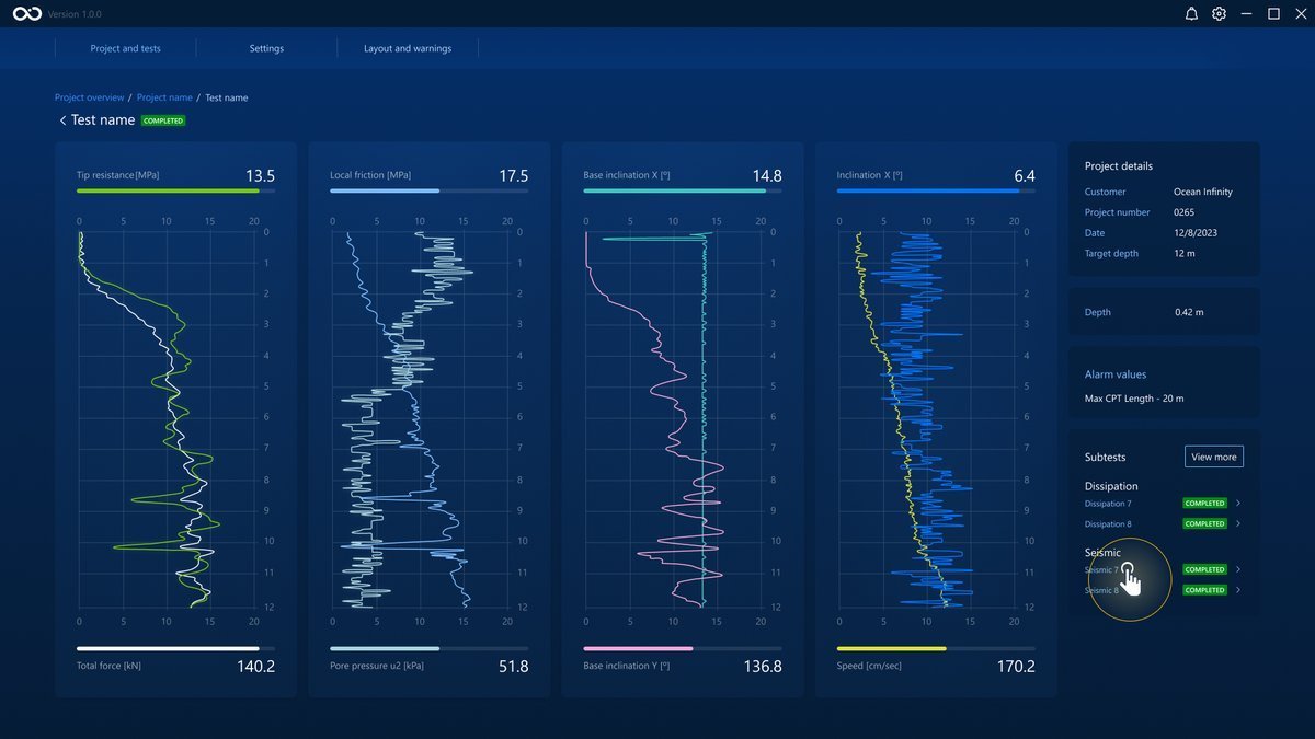 See seismic graph button