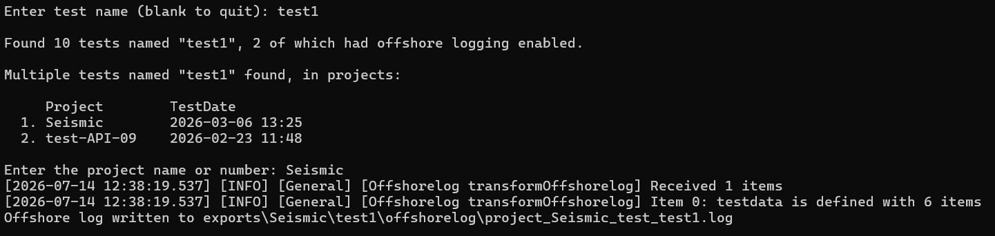 Selecting a project by name when multiple tests share the same name