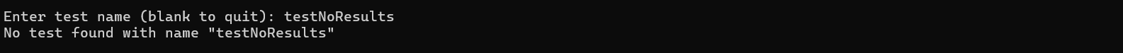 No test found with the given name