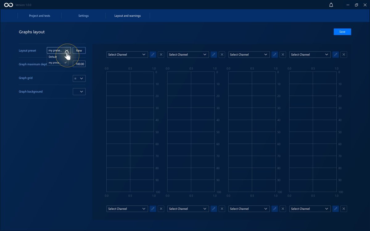 Selecting the preset to edit