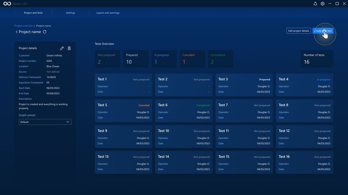 Project Dashboard with Create Project button