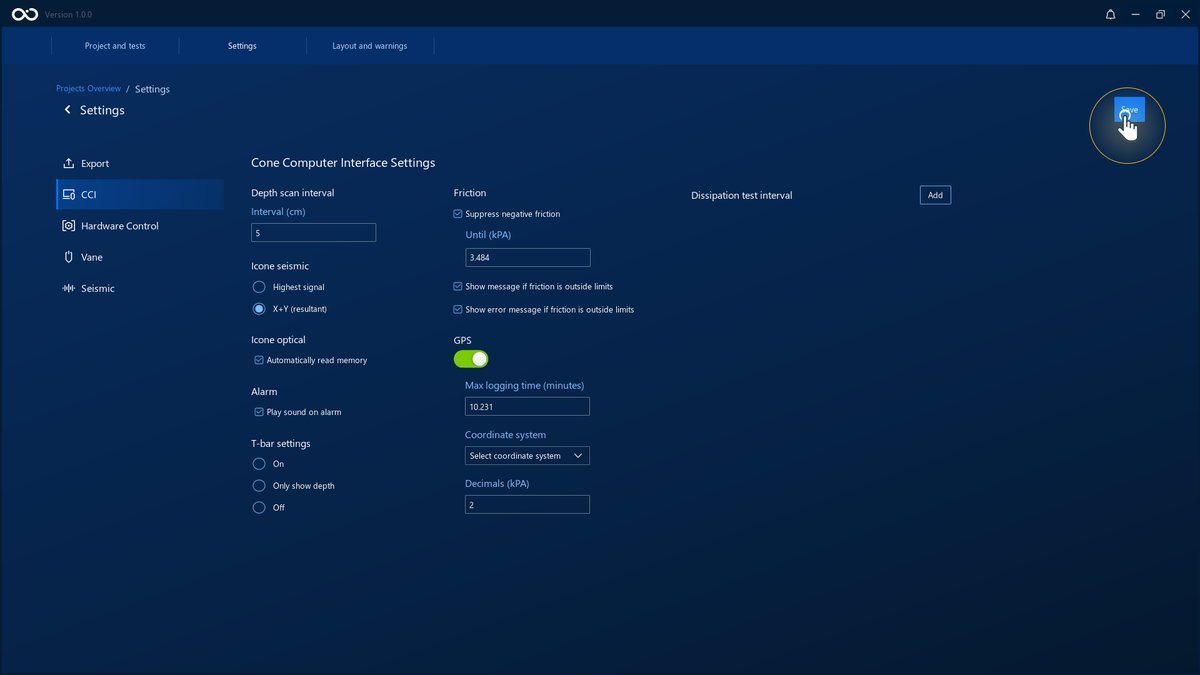 The Save Settings button The Save Settings button